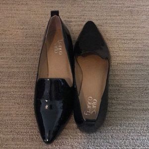 Franco Sarto Black shiny leather loafers